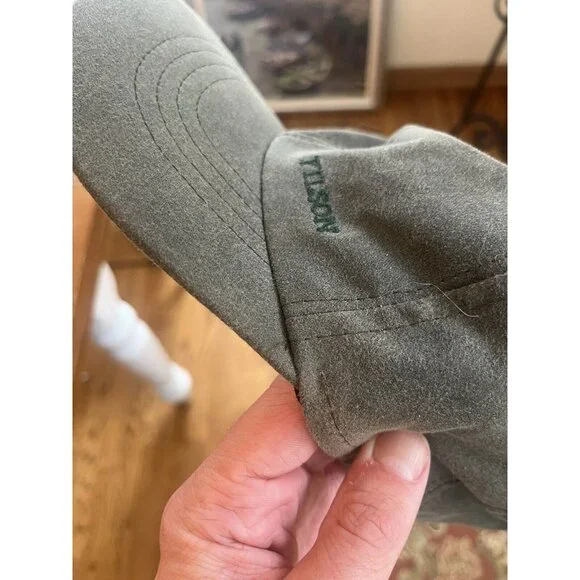 Vintage Filson Tin Cloth Long Bill Hat Cap Wax Cotton